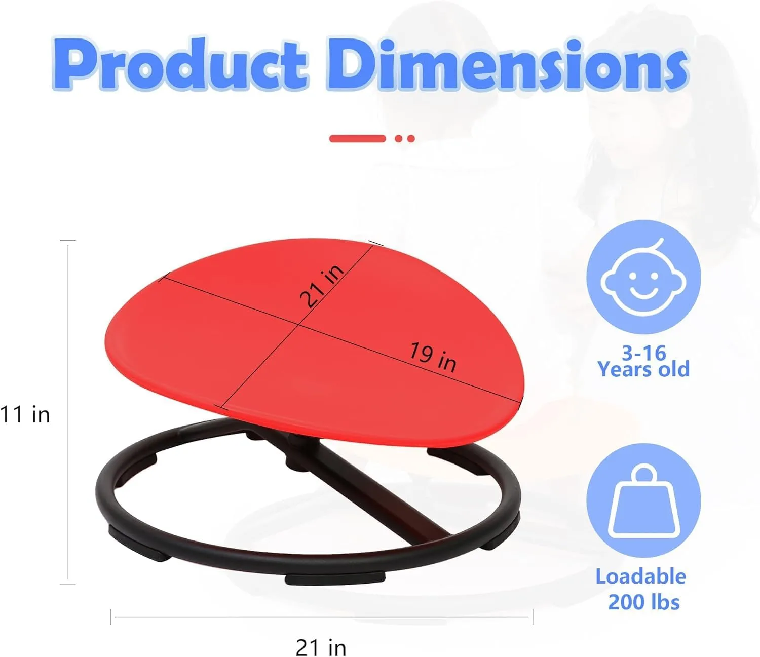 for Body Coordination & Balance, Sensory Play (Red) makarci oceanography inferiority intervene lag Spinning Chair for Autistic Kids - Kids Sensory Chair, Sit and Spin Toys for Toddlers, Autism Sensory Products 