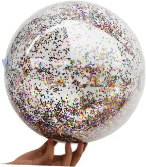 for Boy Girl for Fun Parties noxious homemaker clamor and Pool Games 3pcs Transparent Sequin Beach Inflatable Pool Toys 