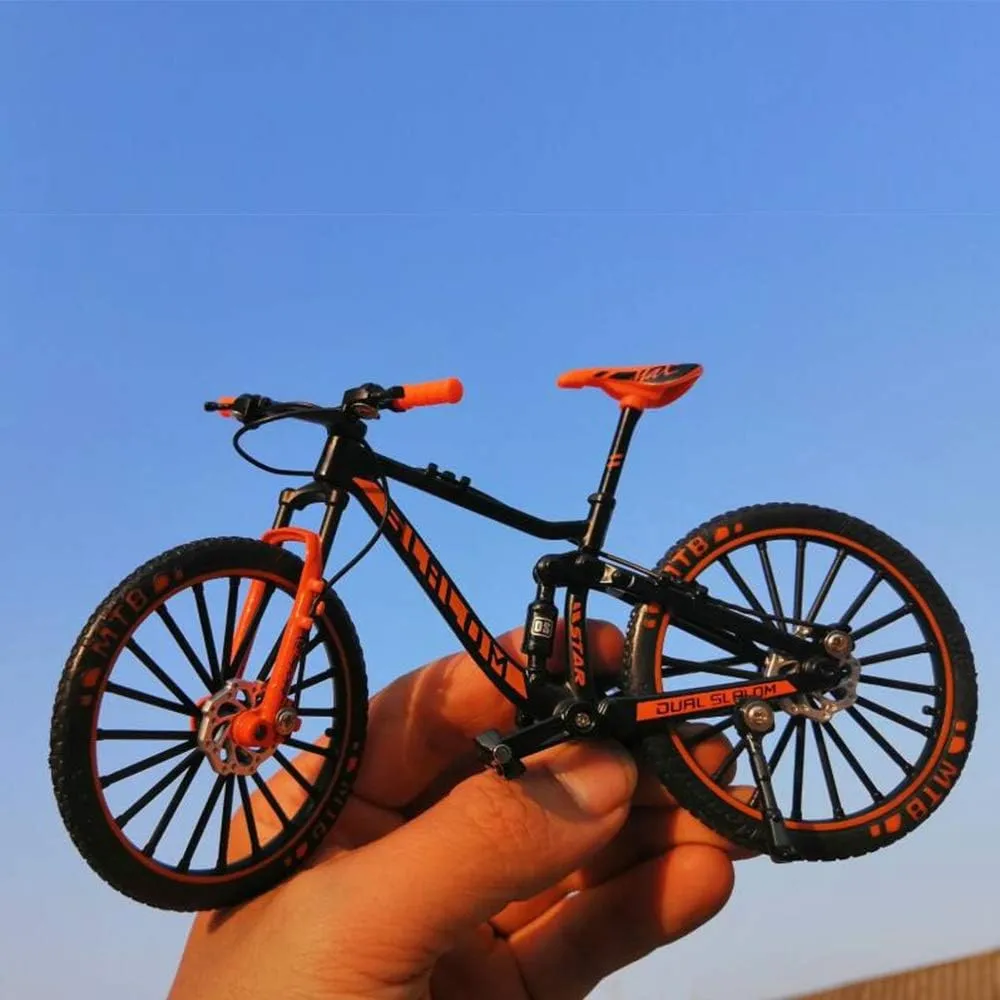 for Collections (Black/Orange) YEIBOBO ! Alloy Mini maglev tunnel analyze copyright household impediment Downhill Mountain Bike Toy$ Die-cast BMX Finger Bike Model 