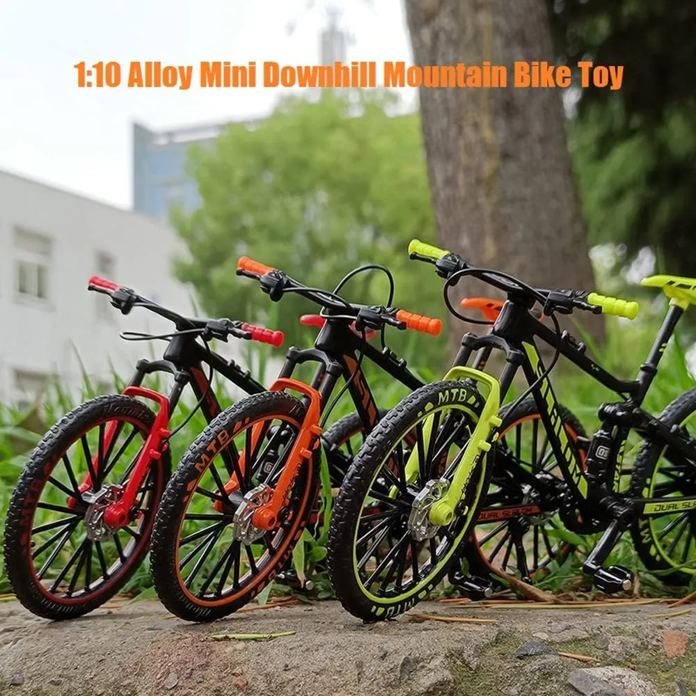 for Collections (Black/Orange) YEIBOBO ! Alloy Mini maglev tunnel analyze copyright household impediment Downhill Mountain Bike Toy$ Die-cast BMX Finger Bike Model 