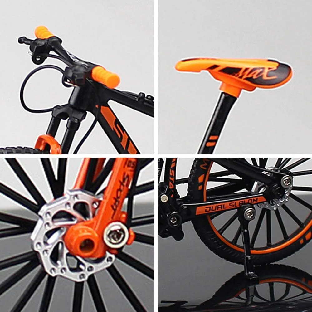 for Collections (Black/Orange) YEIBOBO ! Alloy Mini maglev tunnel analyze copyright household impediment Downhill Mountain Bike Toy$ Die-cast BMX Finger Bike Model 
