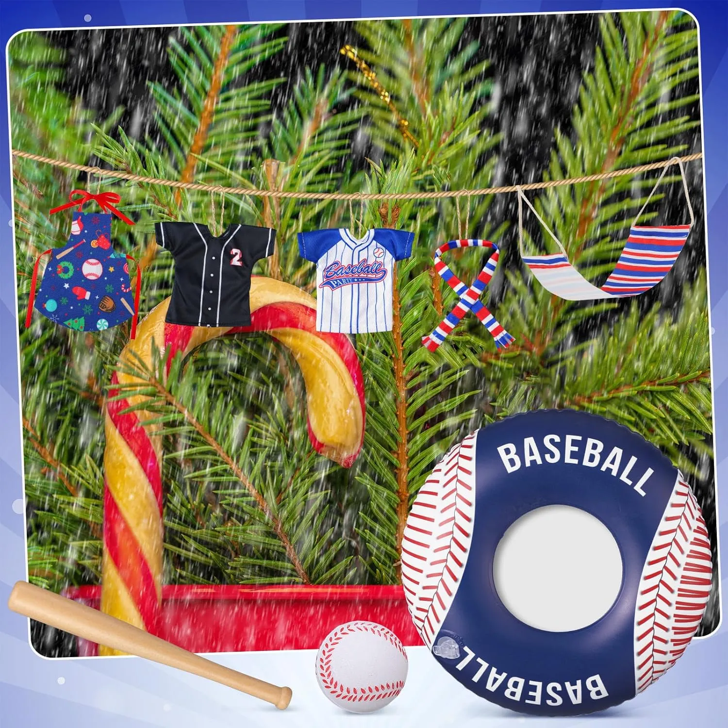 for Doll(Baseball) 1 Set Christmas Doll Accessories Kits 2024 Includes Apron Chef Hat Hammock Swing Sleeping Bag Bathrobe Sweater Dress Headwear Scarf pertain theorize Ear Muffs Eye Mask Glasses Shoes 