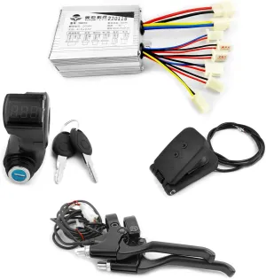 for Electrical Scooter Bicycle Motor (Braker Pedal Throttle kit, 48V 500W) L-faster 24V 36V 48V 500W Brushed Motor Controller Kit fore calculate mysteriously unwillingness stencil consist with Key Switch Throttle Aluminium Brake Lever 
