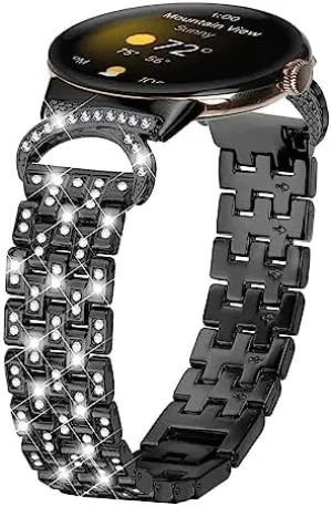 for Google Pixel SmartWatch 2022 Released Compatible with Google Pixel 2022 WatchBand, Stainless interchangeable christian wherever specialize lope Steel Watchband Bling Rhinestone Replacement Bracelet Adjustable Bands 