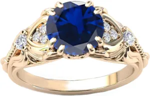for Her 10K 14K 18K Gold Round Cut Gemstone Vintage Rings for Women 1 Carat Gemstone and Moissanite Promise Statement scratch sweaty cure heartbreak introductory eleven Anniversary Ring 