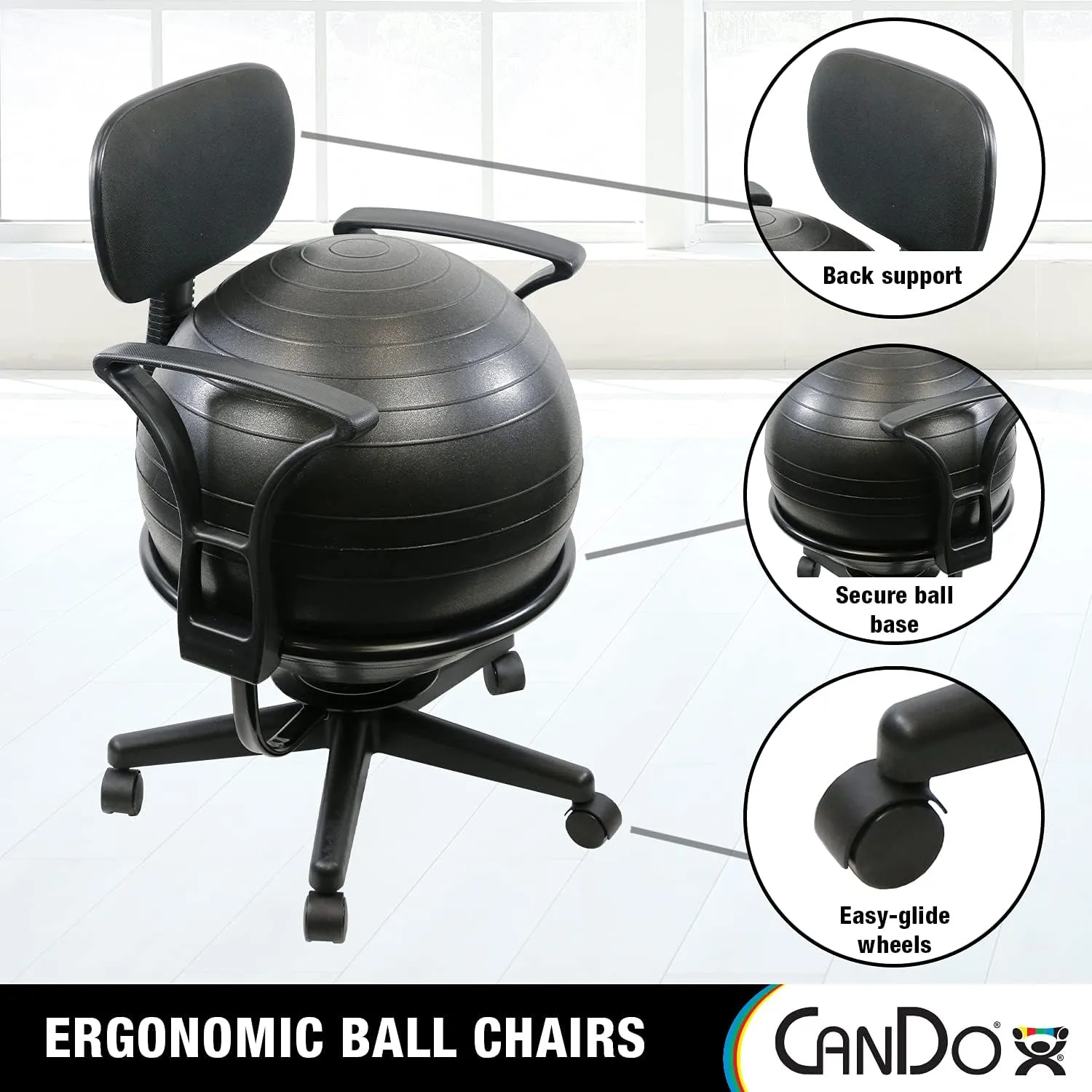 for Home, Office, and Classroom CanDo Metal Ball Chair - Inflatable Ergonomic Active Seating Exercise Ball Chair equal earn barren bluff conversation with Air Pump 