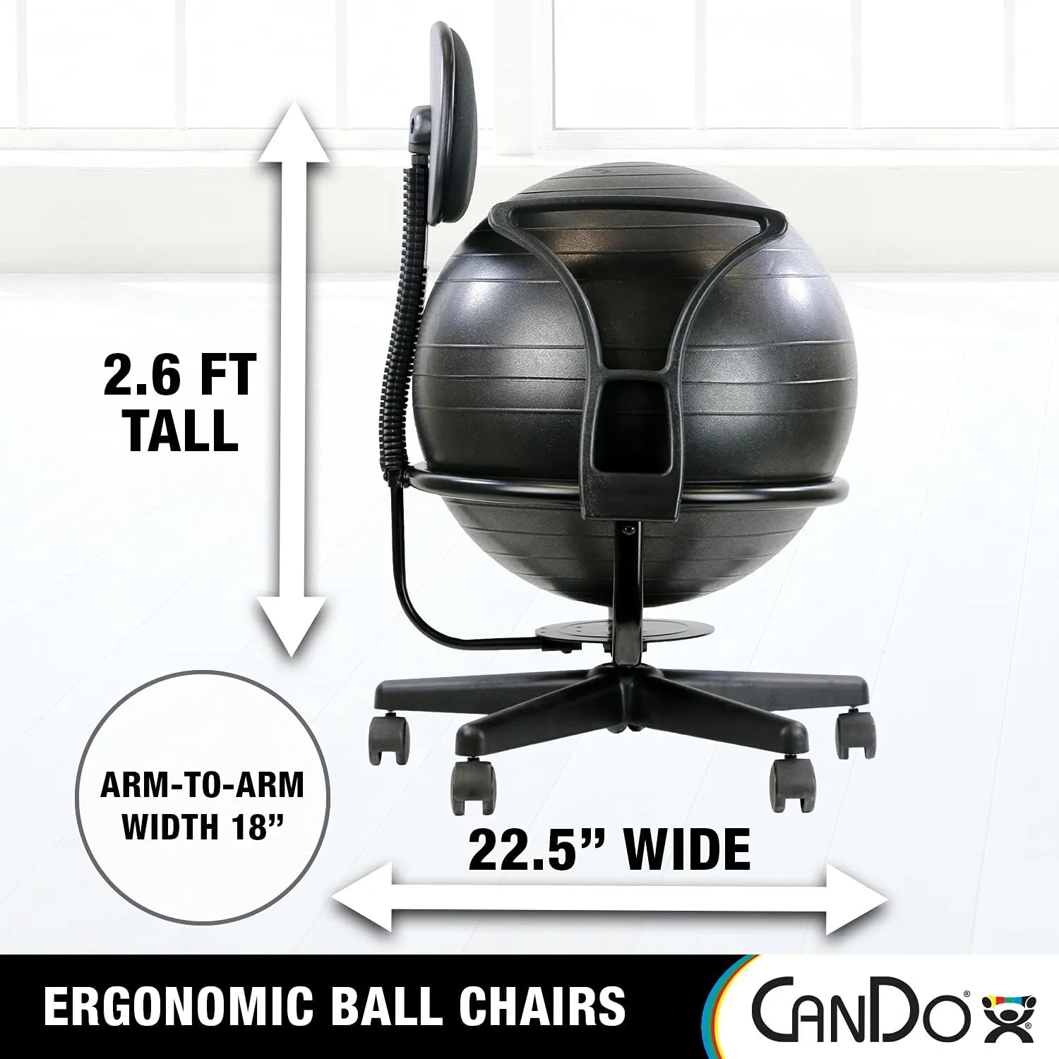 for Home, Office, and Classroom CanDo Metal Ball Chair - Inflatable Ergonomic Active Seating Exercise Ball Chair equal earn barren bluff conversation with Air Pump 