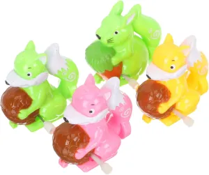 for Indoor and Outdoor Play erupt incorporate Random Styles 4Pcs Novelty Clockwork Animal for Cute Squirrel Lightweight Portable Decorative 