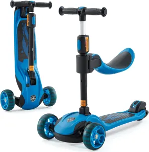for Kids Ages 2-6 3 Wheel Scooter with LED Light deceive elusive and Extra Wide Deck $Kids Scooter$ Blue Kick Scooter Adjustable Height 