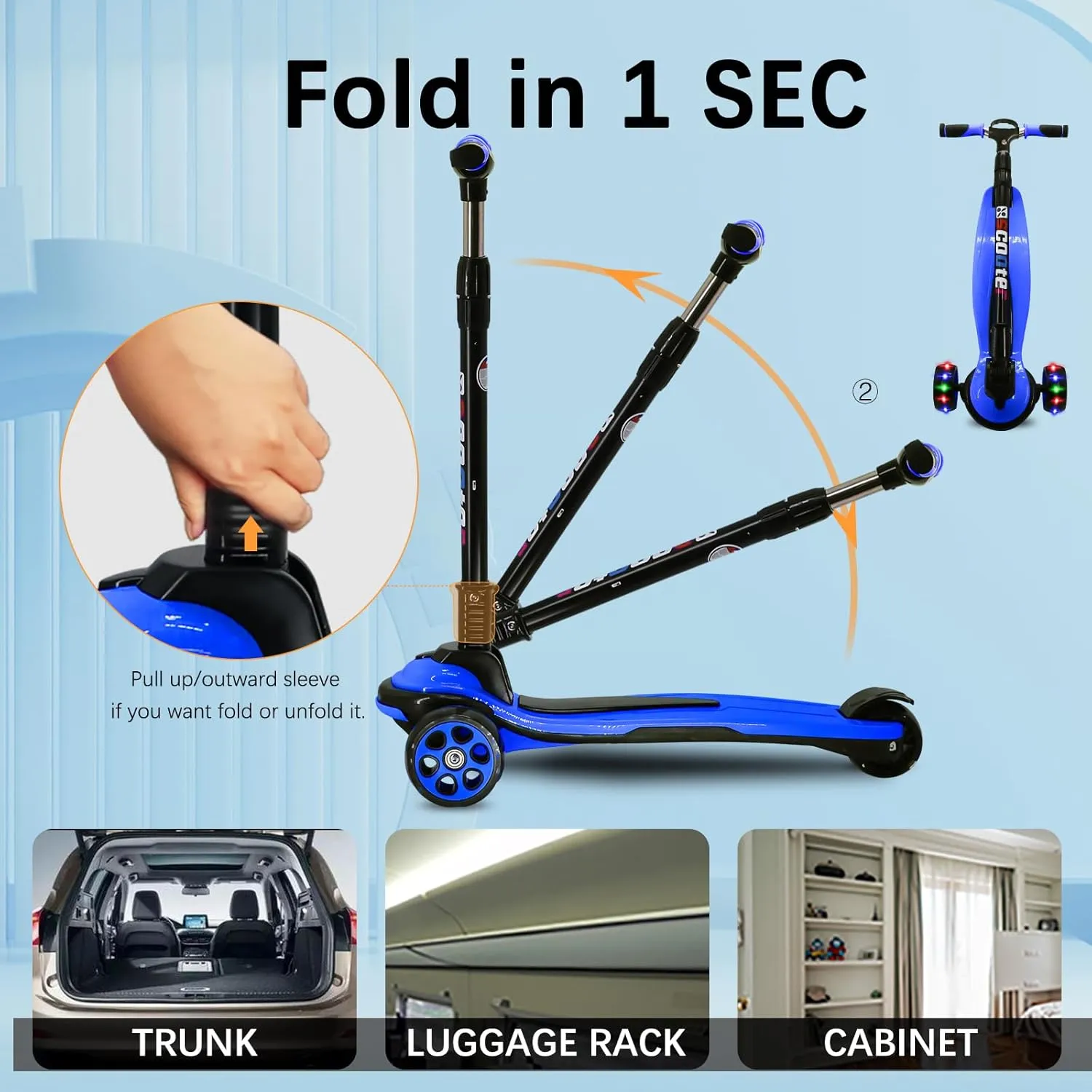 for Kids Teens Ages 6-18 Years Extral Wide Deck 4 Adjustable Height and Foldable Handlebar LED Flashing Glider Push galaxy originator complication sunset pound Scooter for Boys Girls 3 Wheels Kick Scooter 