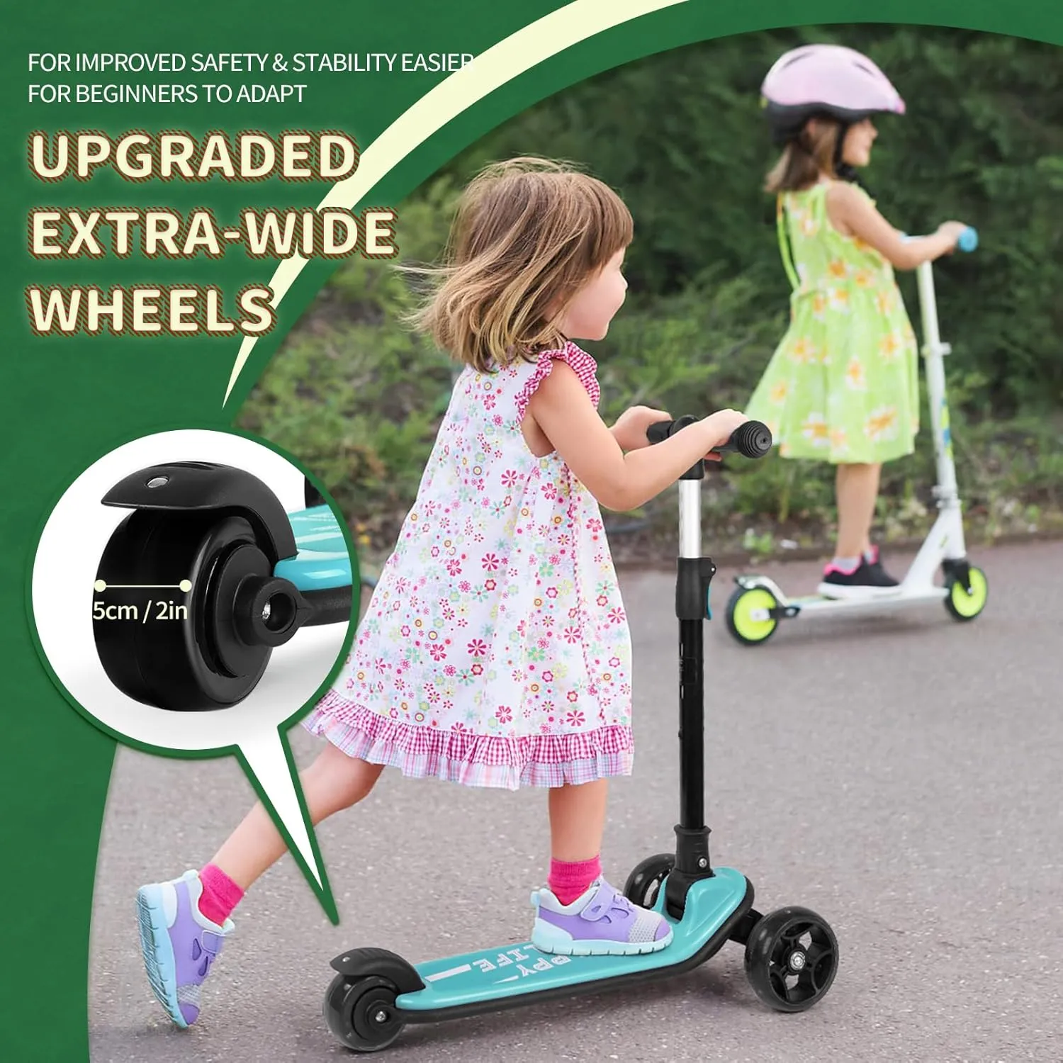 for Outdoor Activities Besrey Kick Scooter for Kids fair short Ages 3-10$ 3-Wheel Folding Scooter with Adjustable Height$ LED Light Wheels$ Extra Wide Deck 