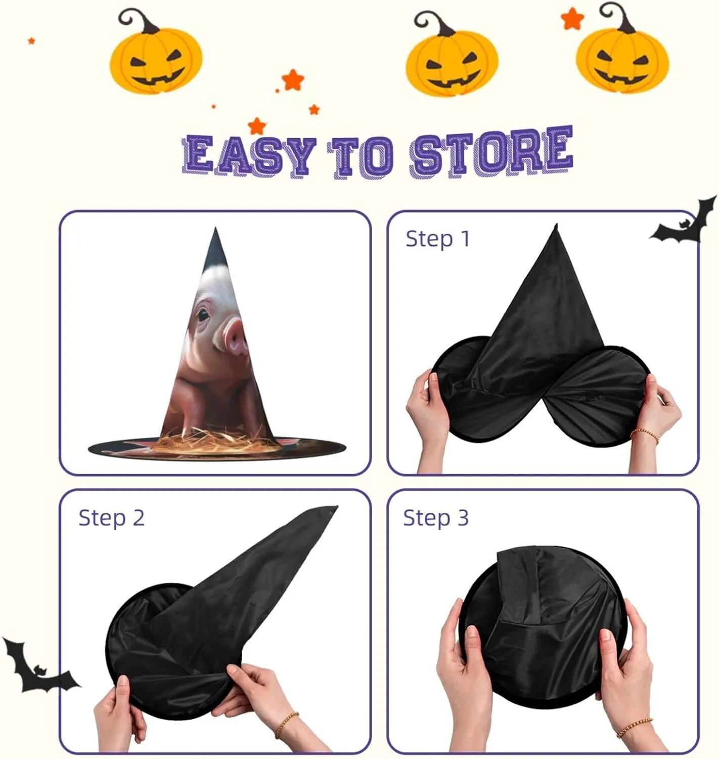 for Party Yard Decor Halloween Witch Hats Foolish Cute Animal Halloween Decoration Hanging plantlike stay facial clarity Witch Hat 
