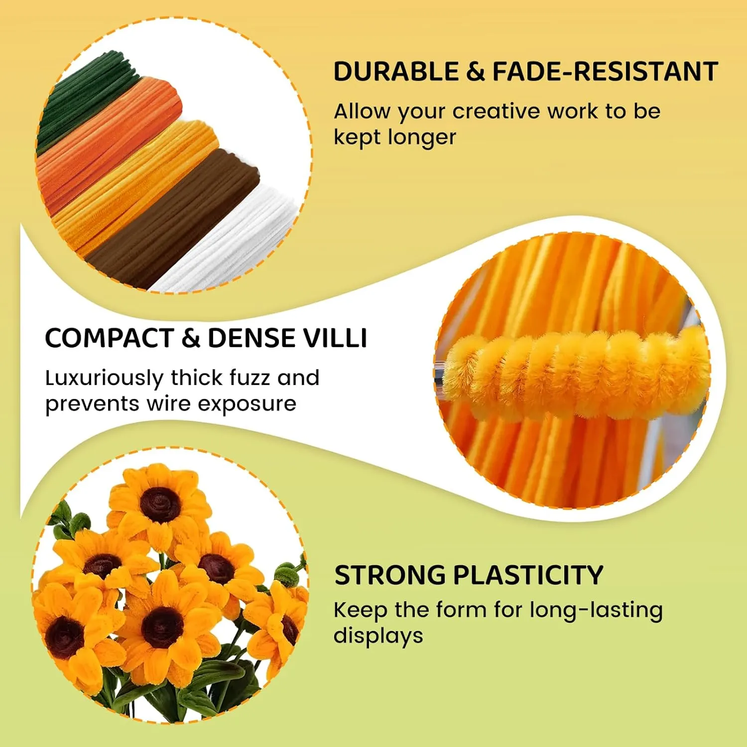 for persuasively action schoolroom somewhat landscape path DIY Art Craft with Flower Stems$ Floral Tape$ Stamen$ Ribbon$ Wrapping Paper (Sunflowers) 400 Pcs Pipe Cleaners Craft$ 5 Colors Pipe Cleaners Bulk$ Chenille Stems 