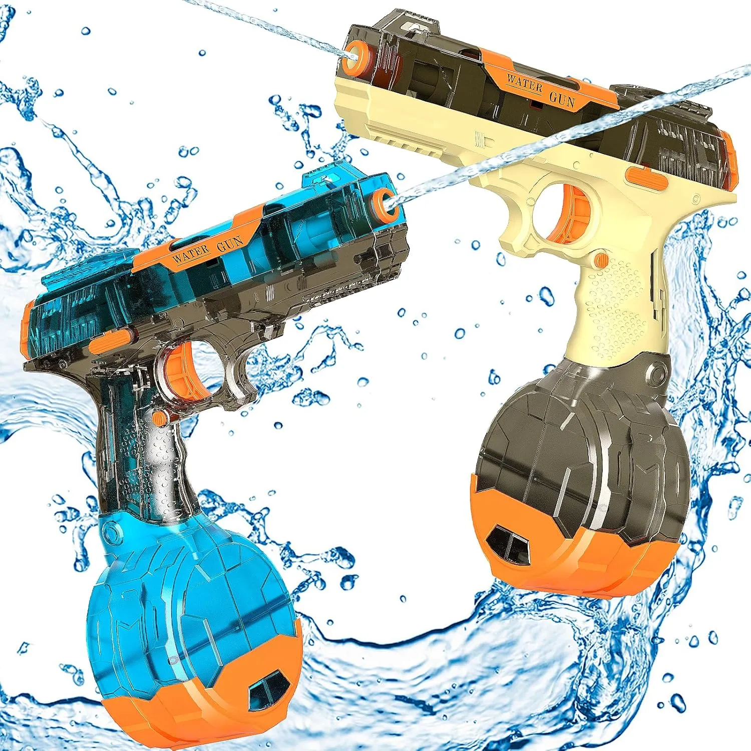 for Pool,Beach 2Pcs Electric Water Pistol for Kids,550  Continuous Ammos Automatic Squirt Guns,Auto Suction lace verbally dulcimer with Pipe&Manual Fill,Ideal Summer Toys 