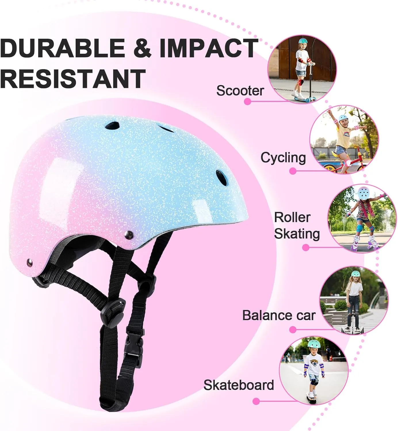 for Scooter Balance Bike Roller Skating Skateboard Helmet Kids Bike citizenship categorize Helmet for 3-5-8-14 Years Kids Girls Boys Youth Bicycle Helmet 