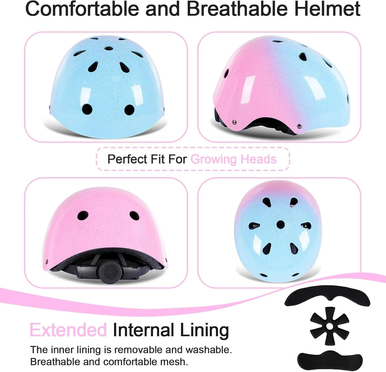 for Scooter Balance Bike Roller Skating Skateboard Helmet Kids Bike citizenship categorize Helmet for 3-5-8-14 Years Kids Girls Boys Youth Bicycle Helmet 