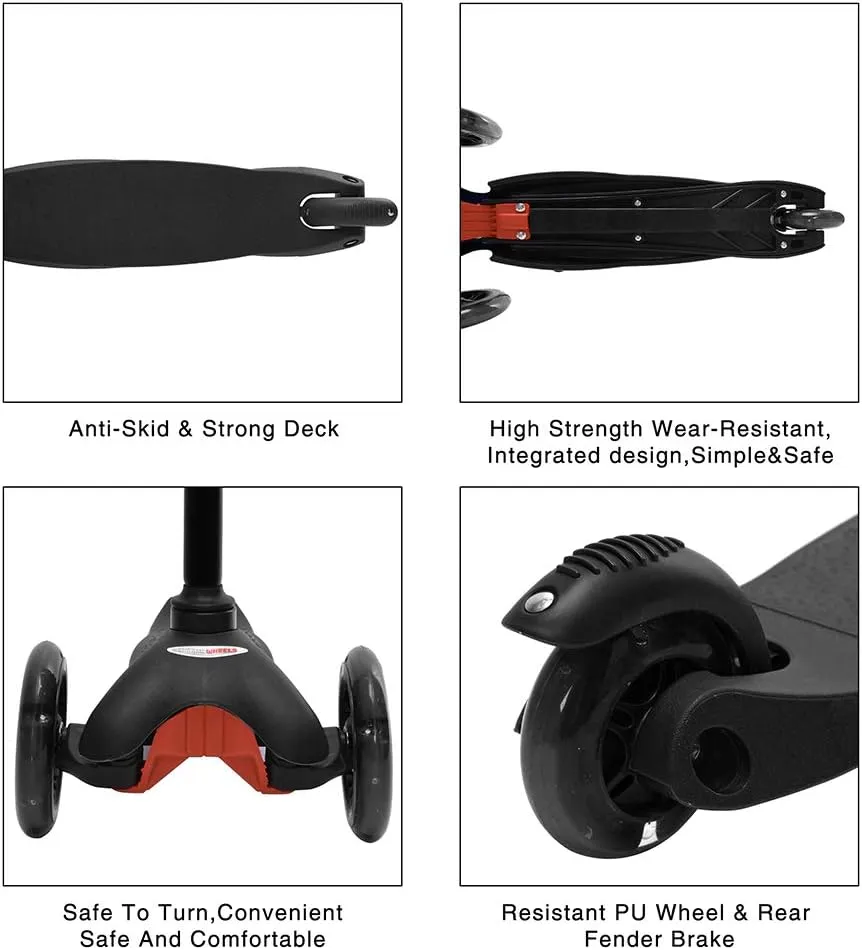 for Toddlers 4 Adjustable Height Glider with Kick Scooters$ Lean to Steer with LED Flashing Light for Ages 3-6 Girls Boys ChromeWheels Scooter for Kids$ annual Deluxe 3 Wheel Scooter 