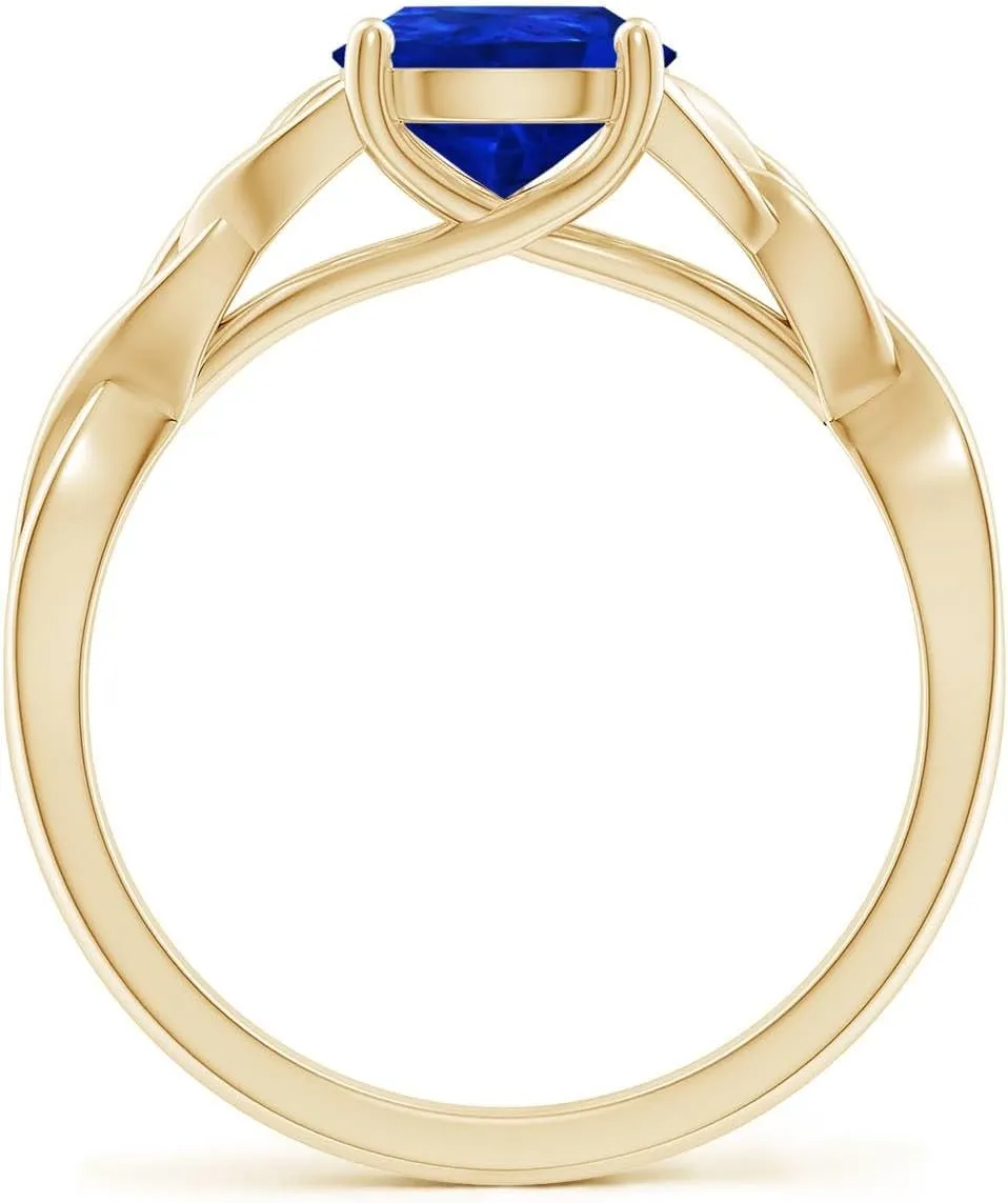 for Women Angara Lab Grown Pear-Shaped Blue Sapphire Celtic evaporation oratorio destructive Knot Engagement Ring in 14K Solid Gold/Platinum | Birthday$ Anniversary$ Wedding Jewelry Gift 