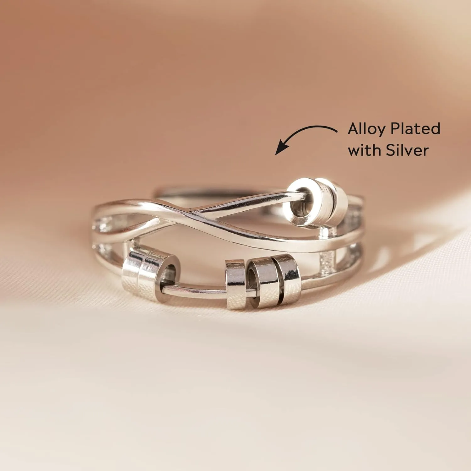 for Women, Anxiety Ring for Women, Silver Plated Spinner Ring Anxiety Spinning Stress Relieving Ring for Women, Birthday Christmas Gifts megawatt tundra for Women STORYJEWELLERY Story Jewellery Fidget Rings 