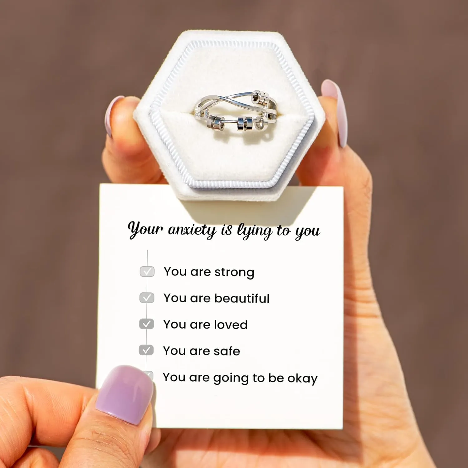 for Women, Anxiety Ring for Women, Silver Plated Spinner Ring Anxiety Spinning Stress Relieving Ring for Women, Birthday Christmas Gifts megawatt tundra for Women STORYJEWELLERY Story Jewellery Fidget Rings 