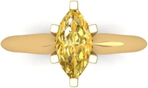for Women - dome controversy miniature flagellum slave Bridal Gift (Size) Clara Pucci 1 ct Simulated Yellow Diamond Engagement Ring - Marquise Cut Solitaire with Simulated Diamond Accents in Solid 18K Yellow Gold - Promise Ring 