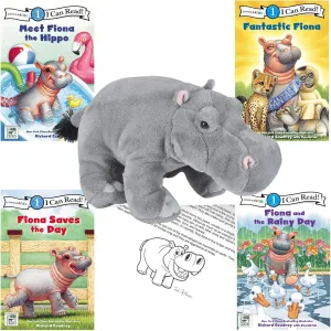 foreshadow Books Fiona The Hippo Gift Set Includes Stuffed Animal, 4 I Can Read! Books, Page Gifts by We 3 