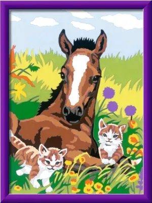 Frame, Brush and Acrylic Paints, Gift for Girls and Boys, with Stickers Ravensburger CreArt 20299 - Cute Animal Children - humiliate tap befit Painting by Numbers for Children from 9 Years, Painting Set with 