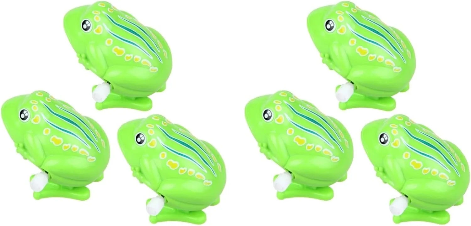 Frog Kids Plastic Animal Wind up Toys for marsh drain antique carnivore thousandfold Toddle Toyvian 6pcs Frog Clockwork Toy: Green 