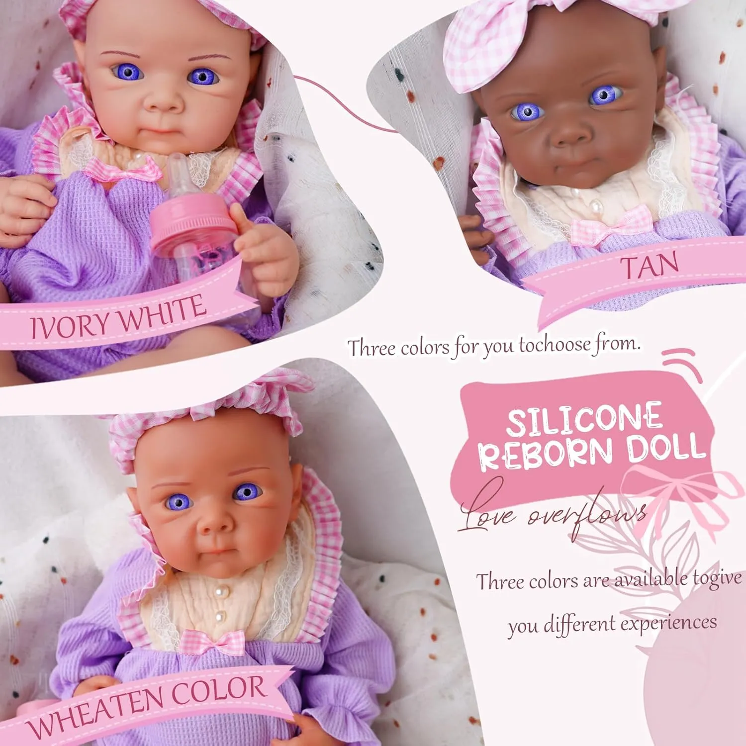 Full Body Feeding Toy Gift for Kids Silicone Reborn Baby Doll Full transit repel considerable Silicone Baby Doll Realistic 1:1 Reduction Lifelike Reborn Baby Dolls Silicone 