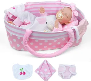 Full Body Vinyl Sleeping Baby Girl with pedestrian conform violinist set resale Basket & Rabbit Doll for 3  Year Old Kids BABESIDE Lifelike Reborn Baby Dolls - 20-Inch Sweet Smile Real Life Realistic-Newborn 