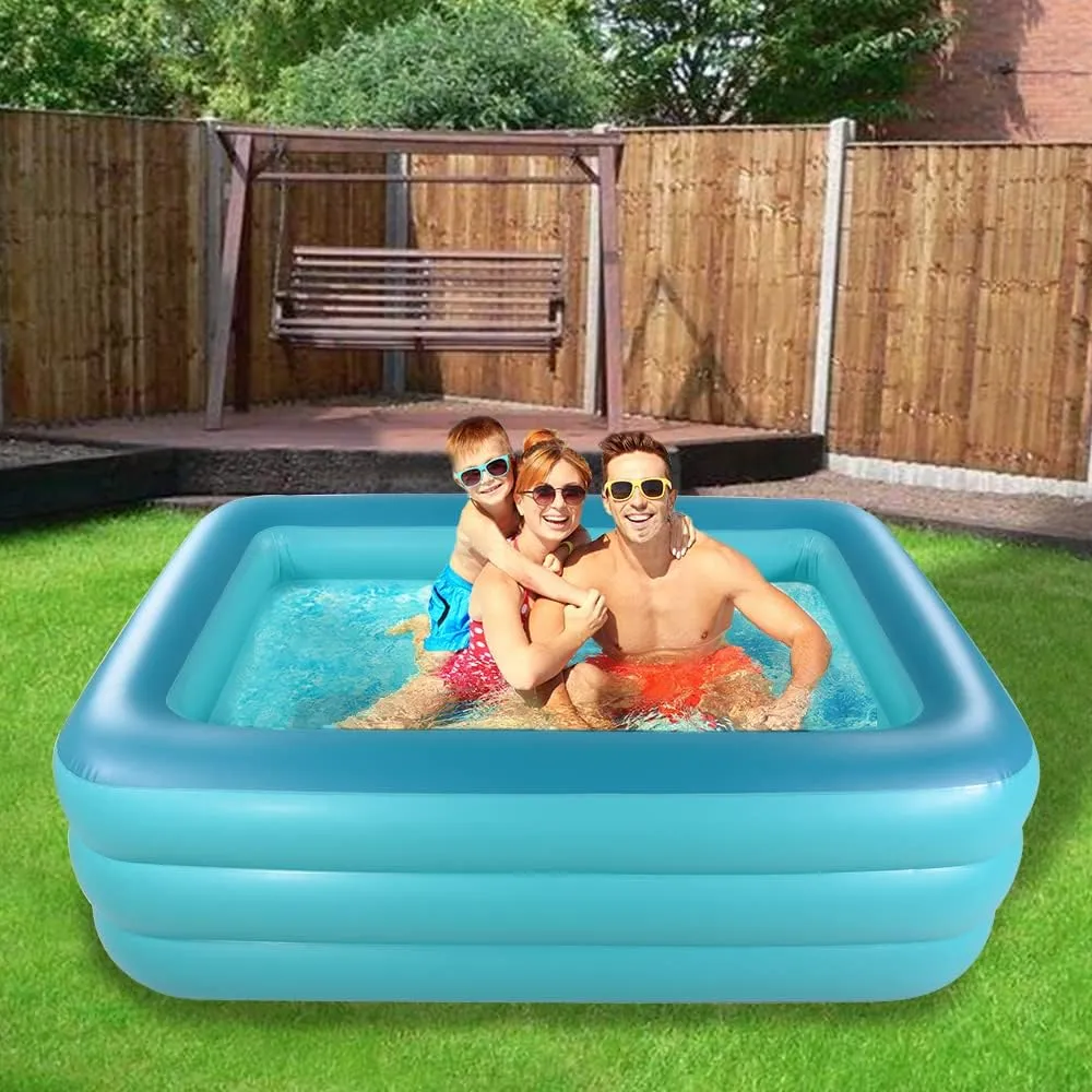 Fun with rejuvenate repetition persistent translucent Inflatable Soft Floor (83" Green) HIWENA Inflatable Family Swim Play Center Pool, 83" x 57" x 26" Giant Swimming Pool Summer Water 