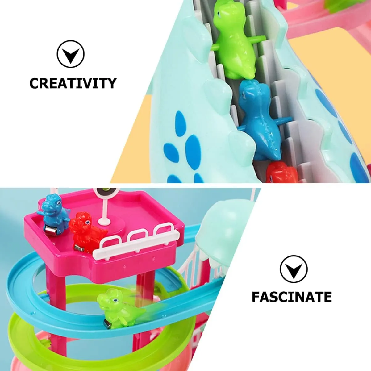 Function for Toddlers VICASKY raw World Dinosaur Toys Dinosaur Slide Toy Set Music 