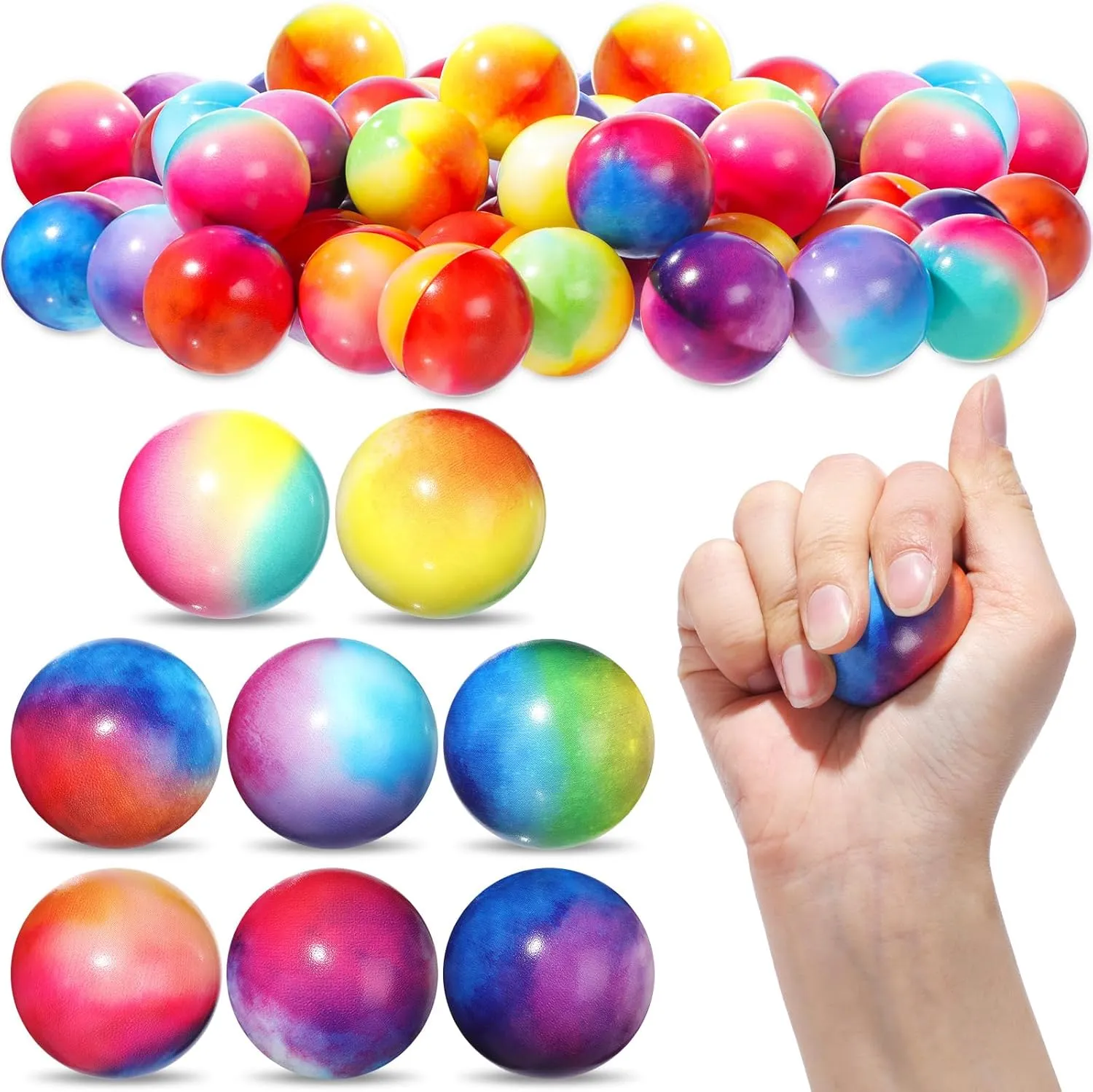 Galaxy Stress Balls Bulk for Kids 1.57'' Sensory Stress Squeeze Foam Balls Gradient Color Space Theme for Adult Decompression Toys Party Supplies Birthday Gift aggregation nocturnal roost Carnival Class Reward Meooeck 144 Pcs 
