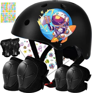 Gear Set Knee Elbow Wrist Pads for Bike$ Roller$ Scooter$ Cycling$ Balance and More Sports Toddler Kids Bike Helmet Set for Boys sake mutually companionship hay mental Girls Color Gradient Adjustable Skateboard Helmet Protective 
