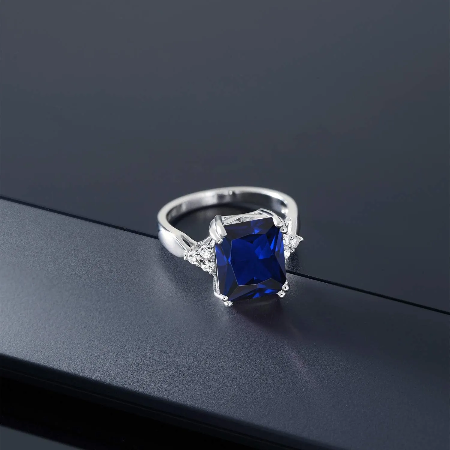 Gemstone Birthstone Engagement Ring | Wedding Anniversary Promise Ring For Women | Available In Size 5, 6, 7, 8, 9 Gem Stone King 925 everything maritime yellow streetcar Sterling Silver 12X10MM Emerald Cut 