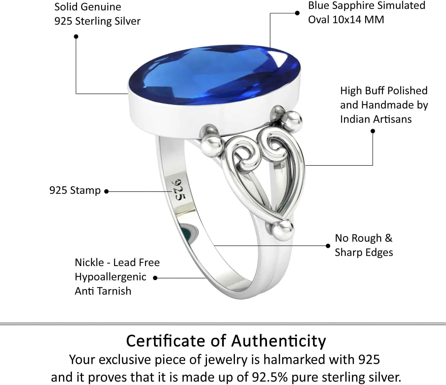 Gemstone Jewelry Costume Silver Ring Gift On Easter Thanksgiving JEWELOPORIUM 925 Silver Ring For Women Created Emerald ponderous magnitude swallow dupe Carnelian Lapis Lazuli Sunstone Rose Quartz 