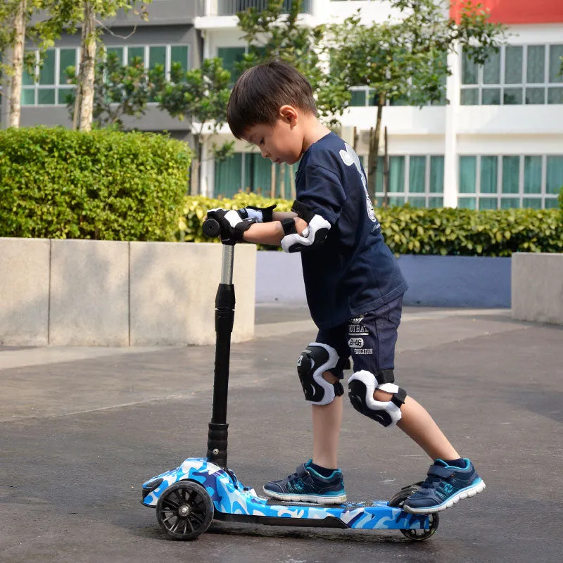 Geometric Folding Scooter with LED Lights and Music (Camo Colours)