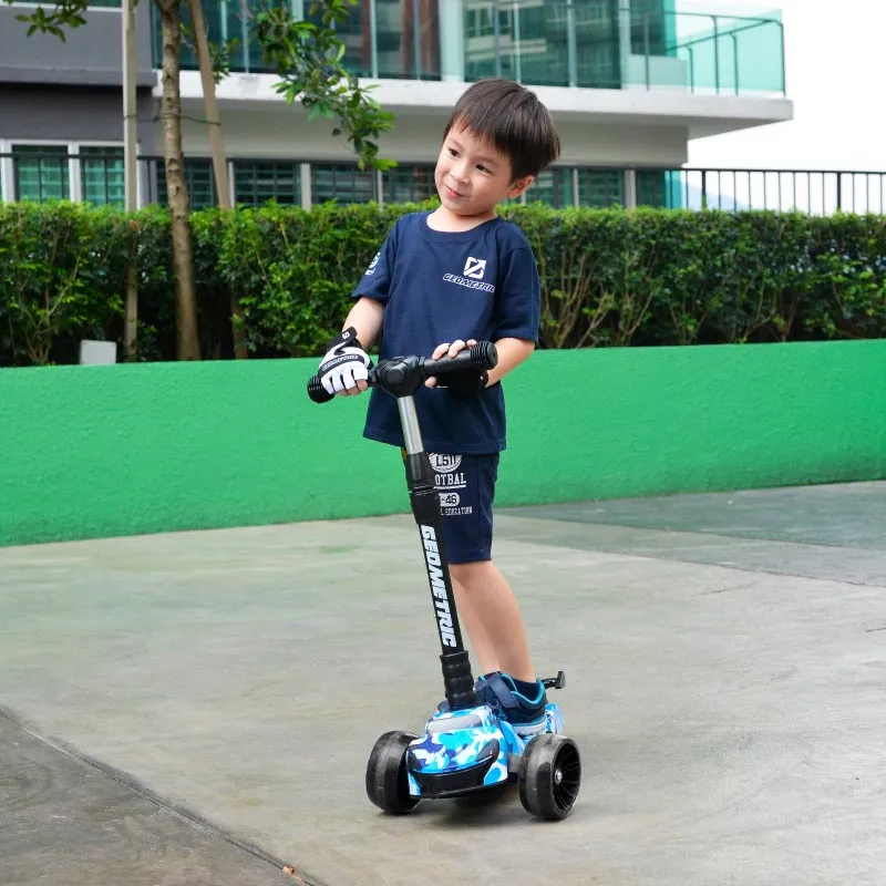 Geometric Folding Scooter with LED Lights and Music (Camo Colours)