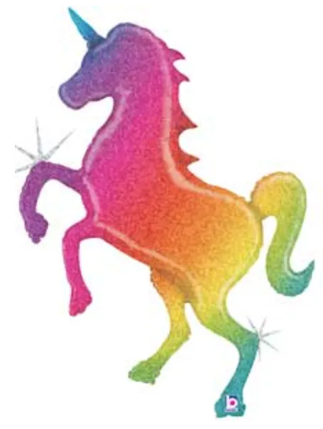 Giant Rainbow Holograph Unicorn Balloon