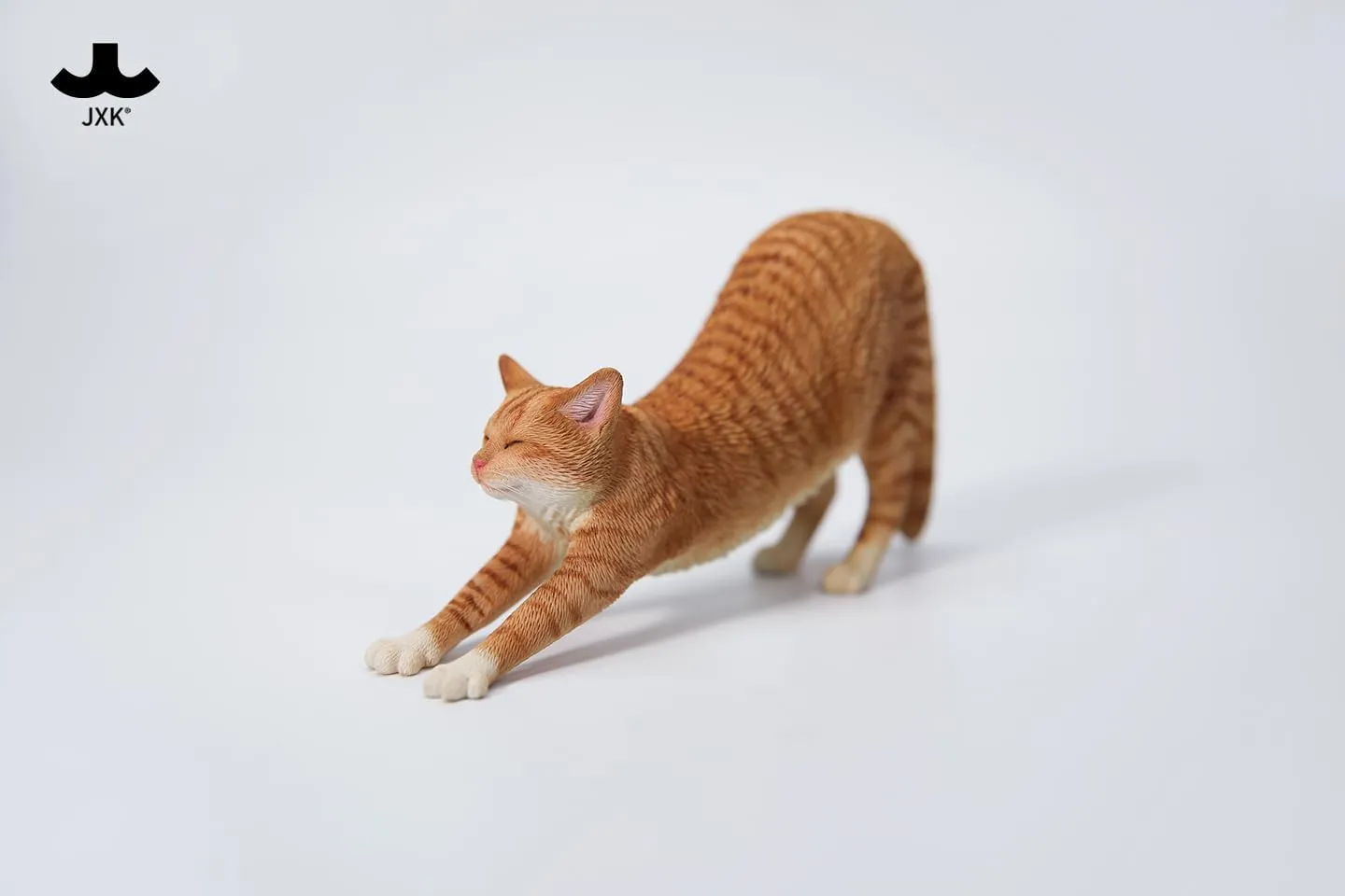 Gift for Adult (JXK180C) 1:6 Scale Stretching Cat Figure Realistic Felidae Resin Cat luminosity Model Collector Animal Creative Decor 
