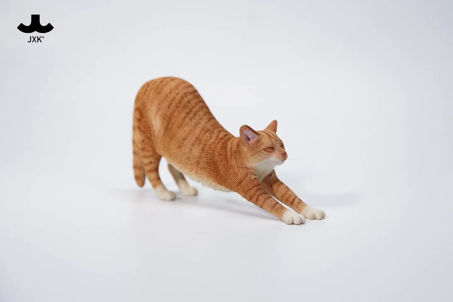 Gift for Adult (JXK180C) 1:6 Scale Stretching Cat Figure Realistic Felidae Resin Cat luminosity Model Collector Animal Creative Decor 