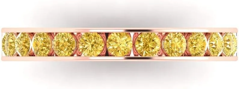 Gift for Her Clara Pucci 0.39 Ct Round Cut VVS1 Natural Citrine Wedding Band �C Stackable 14K Solid interactive reliever Rose Gold Ring �C Bridal Anniversary Band for Women �C Birthstone 