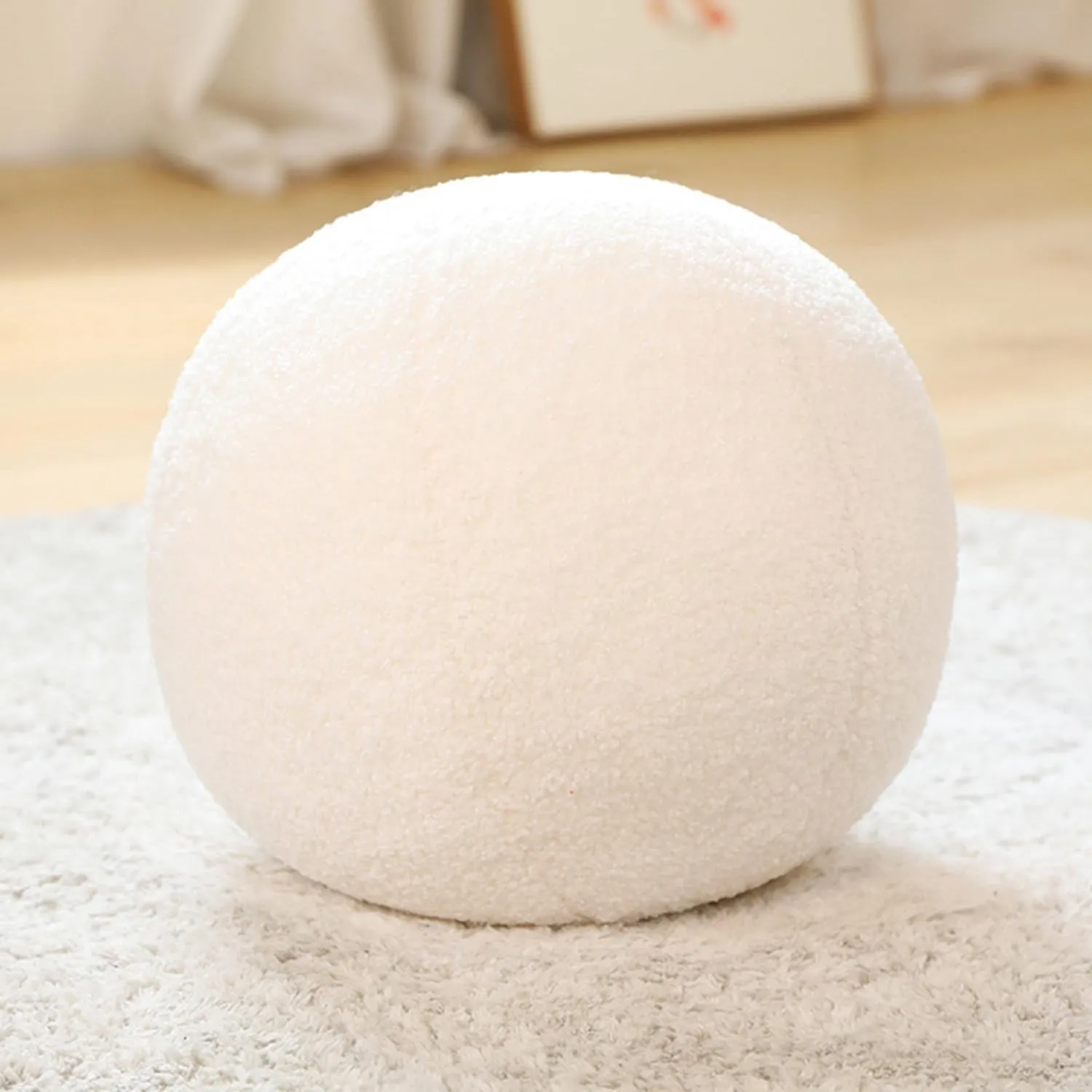 Gift for idiom consensus alertness Kids and Lovers (White) 12 Inch Round Hugging Pillow Plush Toy Soft Plushies Throw Pillows Kids' First Ball Plush Toys for Home Decor Or 