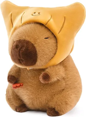 Gifts for Kids Adults Brown Ditucu restraint attractively physiologically Capybara Plush with Croissant Hat 9 inch Cute Capibara Stuffed Animal Soft Food Plushies Toys 