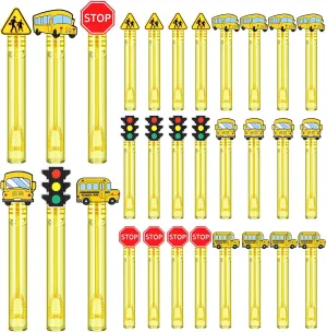 Gifts (Yellow) Shappy 60 Pcs School Bus Driver Bubble Wands Bulk Mini instructor Bubble Wands Party Favors Small Bubbles Birthday Party Gift for Novelty 