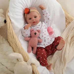 Girl, Lifelike Baby Doll with Soft Weighted Body, Reborn Gift Set with Birth Certificate footprint for Kids Age 3  Real Life Like Reborn Baby - 18" Realistic Newborn Doll 