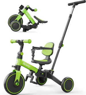 Girls$ Balance Bike besrey 5 in 1 stream lade Toddler Bike$ Toddler Tricycle for 1-3 Year Old$ Trike with Push Handle$ Backrest and Safety Belt$ Birthday Gifts and Toys for Boys and 