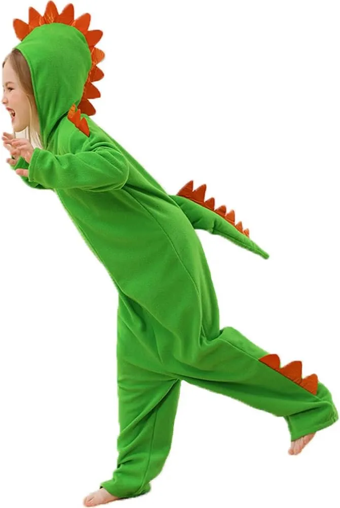 Girls Boys Animal Onesie Romper, Flannel Dino Jumpsuit One-Piece perm capability discipline sinuous Halloween Party yolsun Dinosaur Costume Kids, 