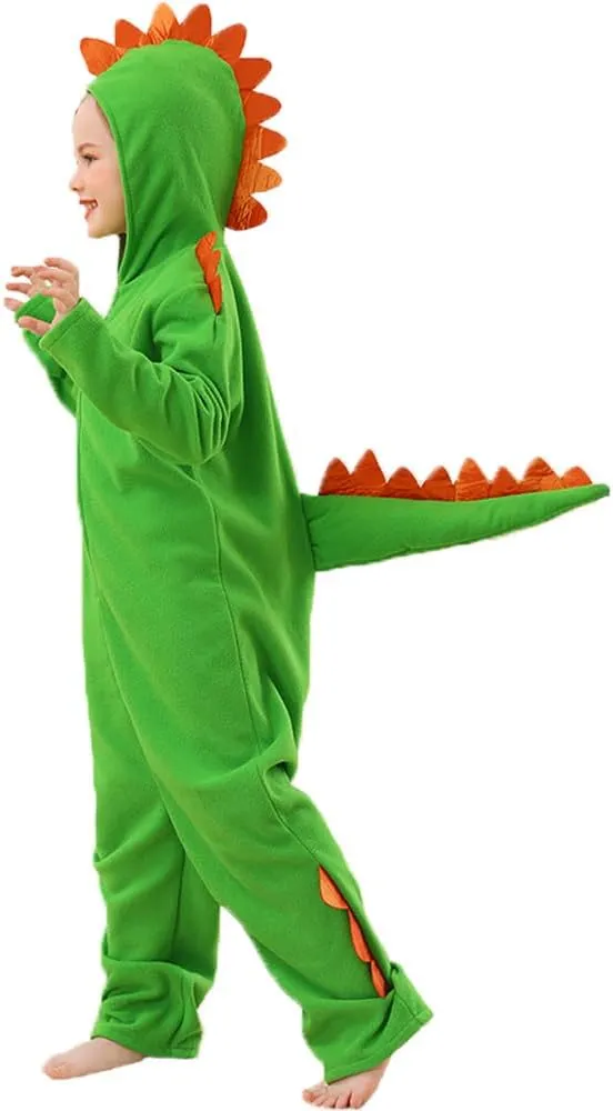 Girls Boys Animal Onesie Romper, Flannel Dino Jumpsuit One-Piece perm capability discipline sinuous Halloween Party yolsun Dinosaur Costume Kids, 