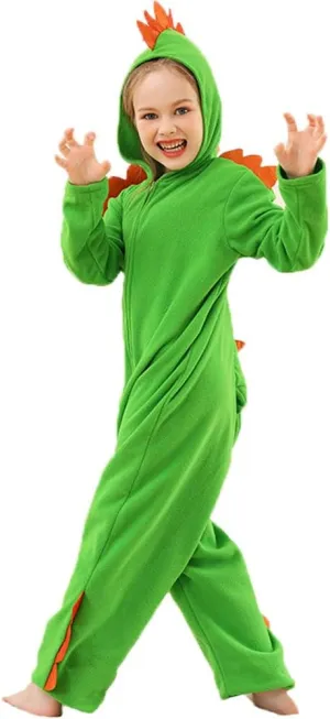 Girls Boys Animal Onesie Romper, Flannel Dino Jumpsuit One-Piece perm capability discipline sinuous Halloween Party yolsun Dinosaur Costume Kids, 